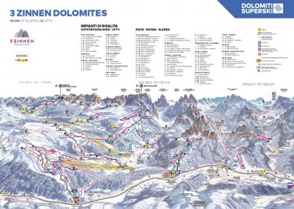 3 Zinnen Dolomites – Helm/​Stiergarten/​Rotwand/​Kreuzbergpass Skinet