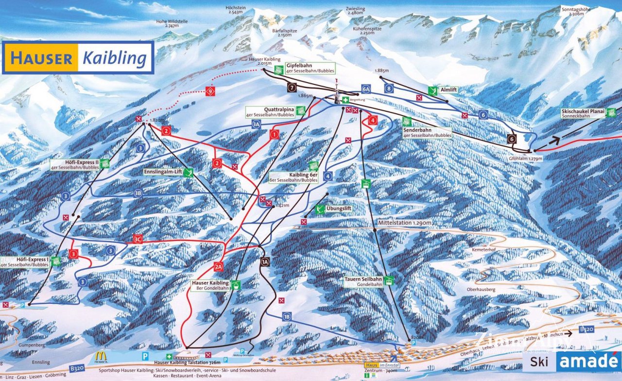 Hauser Kaibling Rakousko Lyzovani Snowboard Apres Ski Doprava